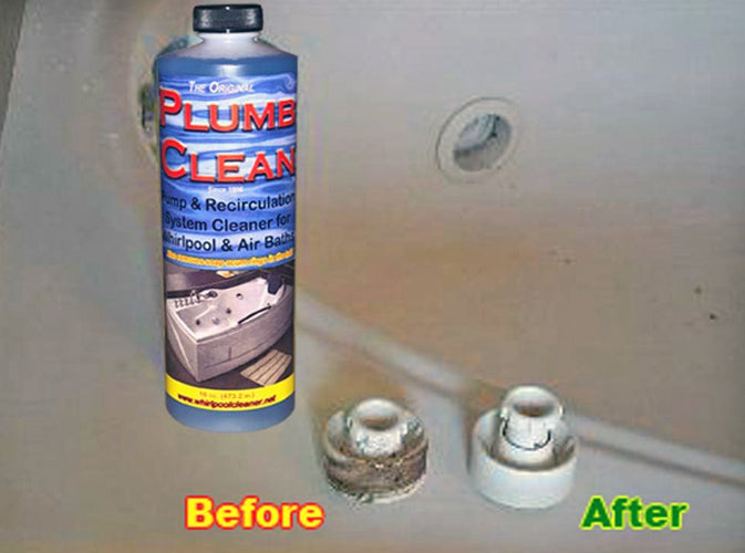 Plumb Clean Whirlpool, Jetted Tub & Spa Cleaner stops black flakes floating into the bathtub!